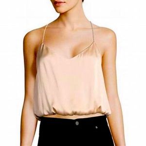 Kendall & Kylie Silk Crop Top Tank Blush Color